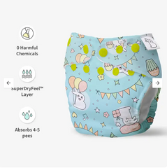 UNO Regular Cloth Diaper with only Dry Feel Pad (No Booster) - Hunny Bummy