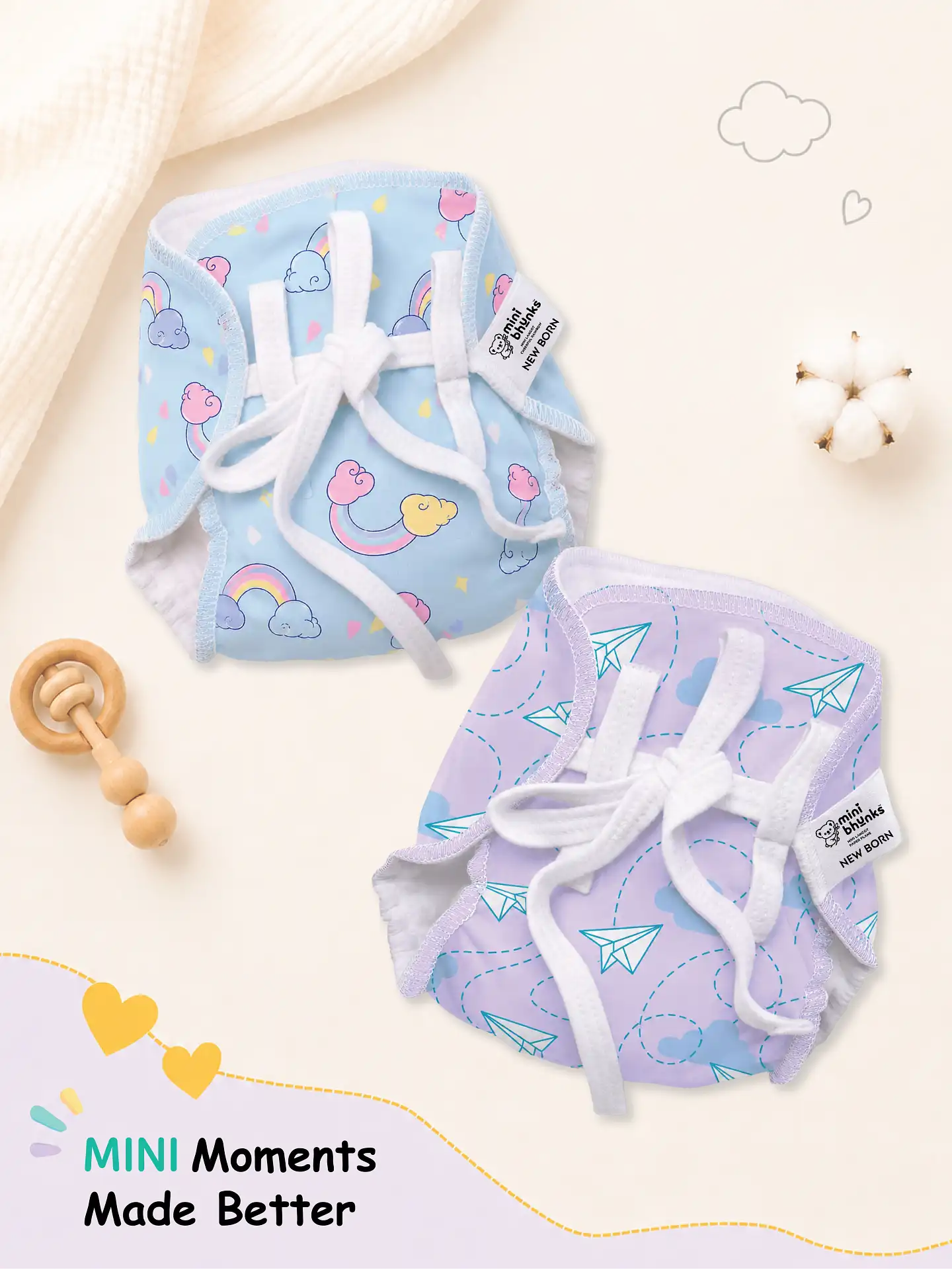 Happy Adventure - Mini Cloud Feel Dry Langot | Pack Of 2