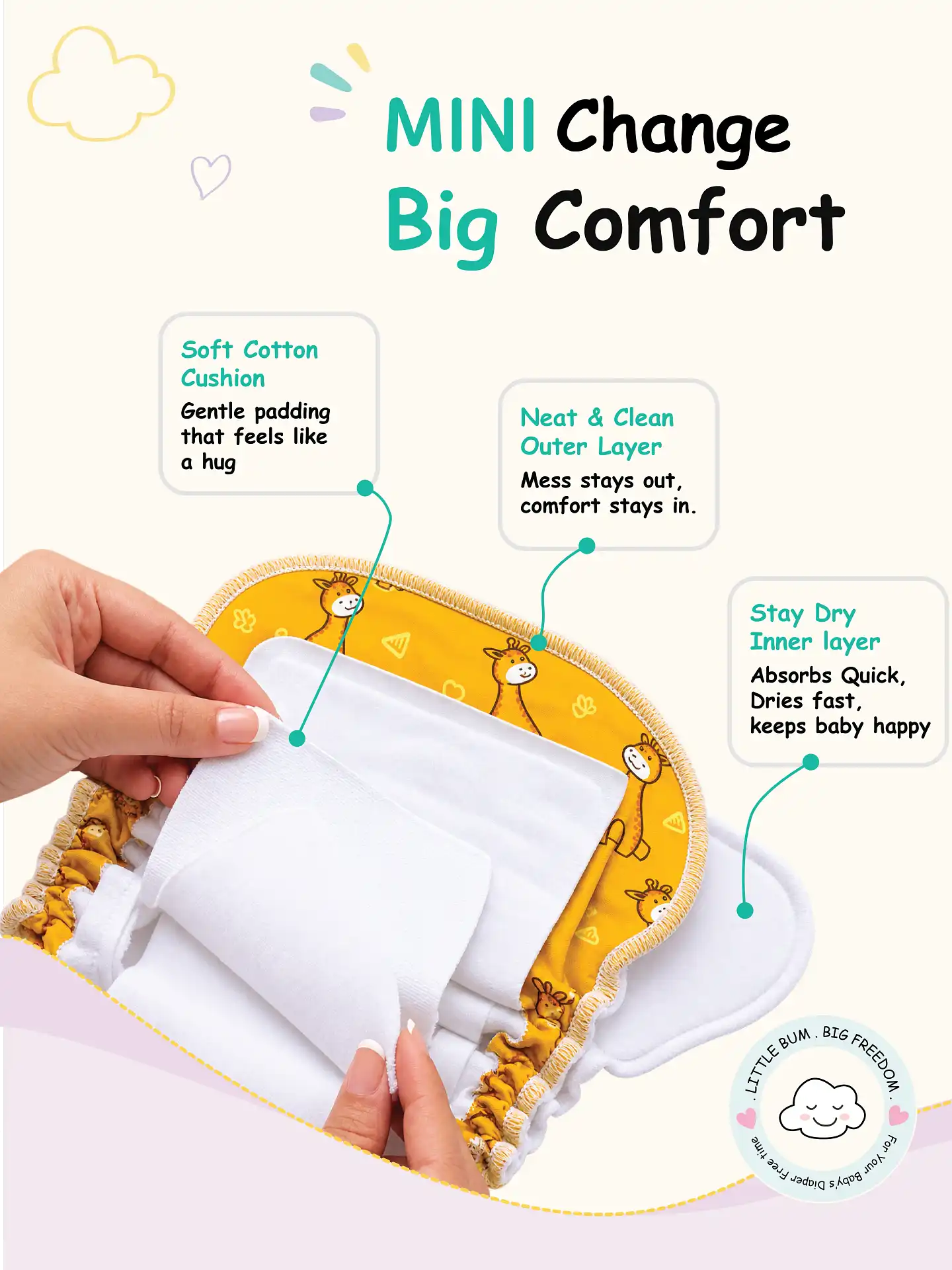 Happy Adventure - Mini Cloud Feel Dry Langot | Pack Of 2