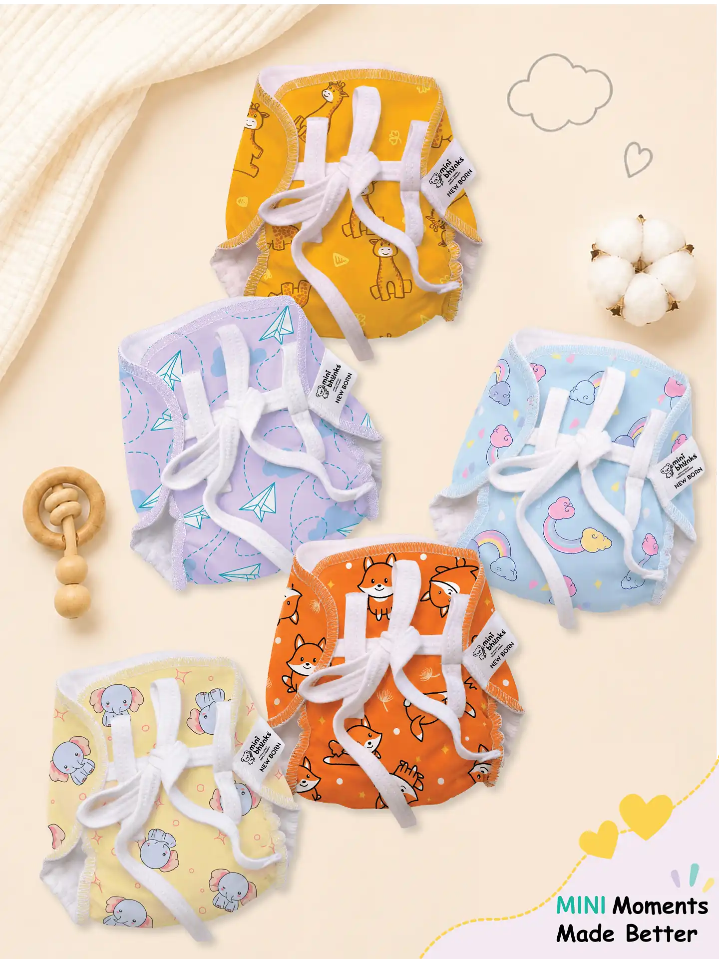 Mini Cloud Feel Dry Langot | Assorted - Pack Of  2