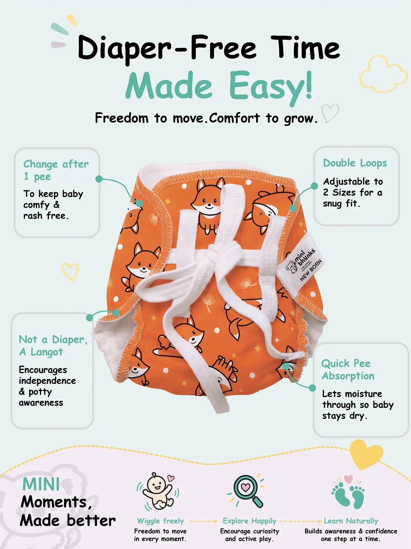 Wild & Whimsy - Mini Cloud Feel Dry Langot | Pack Of 2